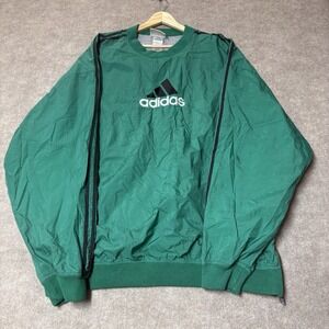 Adidas 1990's 3 Stripe Vintage Rare Mens Size XLarge Green Pullover/windbreaker